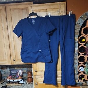 Cherokee Workwear Revolution Navy Blue Scrubs Scrub Set